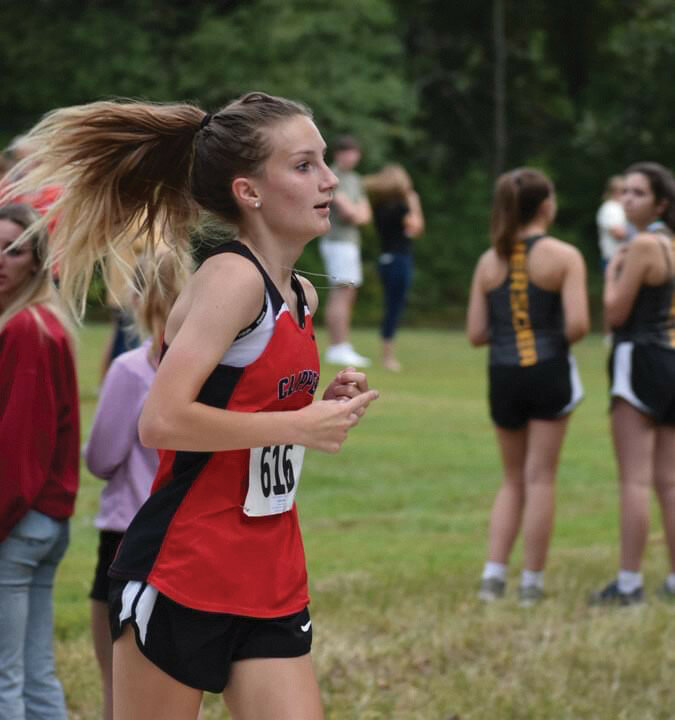 Bailey Ellis placed 35th with a time of 25:38.9 at the Seneca Cross Country meet on Sept. 3.
Photo courtesy of Heather Loftus