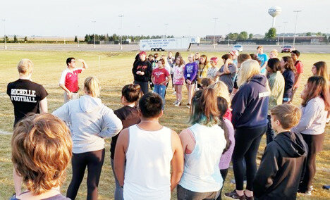 The Rochelle Township High School marching band was honored to rehearse with Northern Illinois University Huskie Marching Band Director Dr. Thomas Bough Tuesday morning.