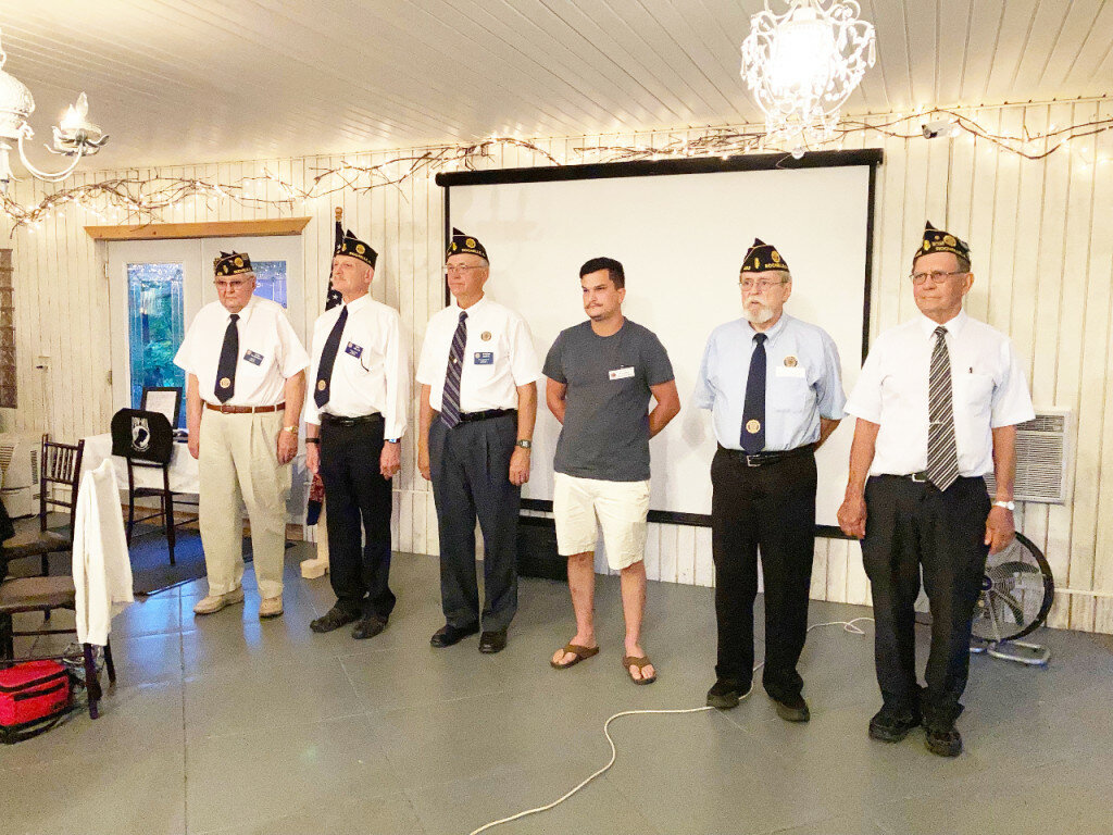 During the summer banquet of the American Legion Post 403, the following new officers were installed for the 2021-2022 year. From left to right: Hugh McDermitt (co-adjutant), Eric Welles (finance officer), Steve Korth (co-adjutant), Cole Albers (junior vice-commander), John Gruben (commander) and Chuck Roberts (senior vice-commander)