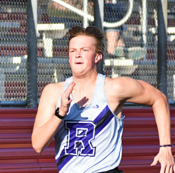 Junior Ethan Wells could be a key returning sprinter for the Rochelle Hub track and field team next year. (Photo by Russell Hodges)