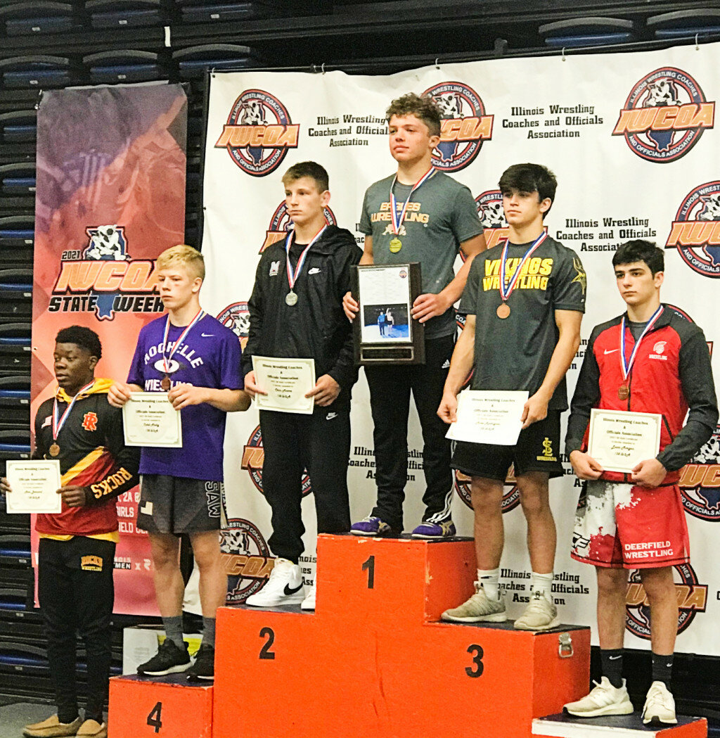 Junior Caleb Nadig medaled in fourth place at the IWCOA 2A State Championships in Springfield this past week. (Courtesy photo)