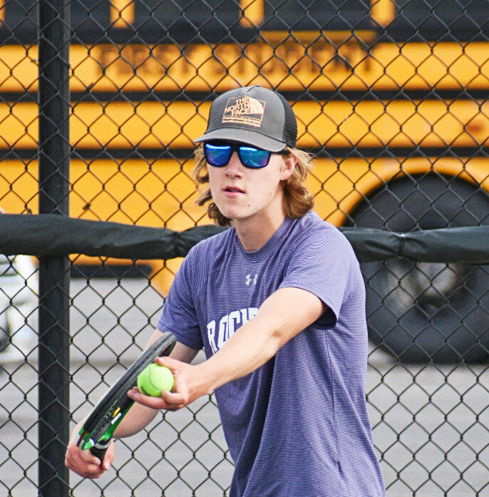 Sophomore David Wanner was one of two Rochelle Hub varsity tennis players to win a singles match at the IHSA 1A Geneseo Sectional on Friday. (File photo by Russell Hodges)