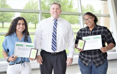 RTHS seniors Ayah Sbeih and Kiya Herrera were his nominees for the Illinois Principal’s Association Student Leadership Award for their work with Dean of Students Brett Zick in the creation of the Cultural Reform Alliance.