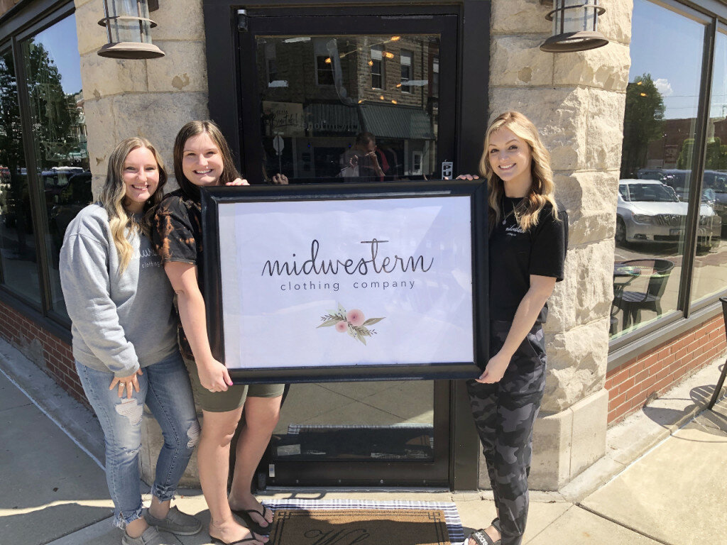Haley and Kelsey Kersten and Alyssa Fortson started their own clothing brand last October with limited online releases and sales each week. On Saturday, they opened their own full storefront at 413 W. 4th Ave. in downtown Rochelle.