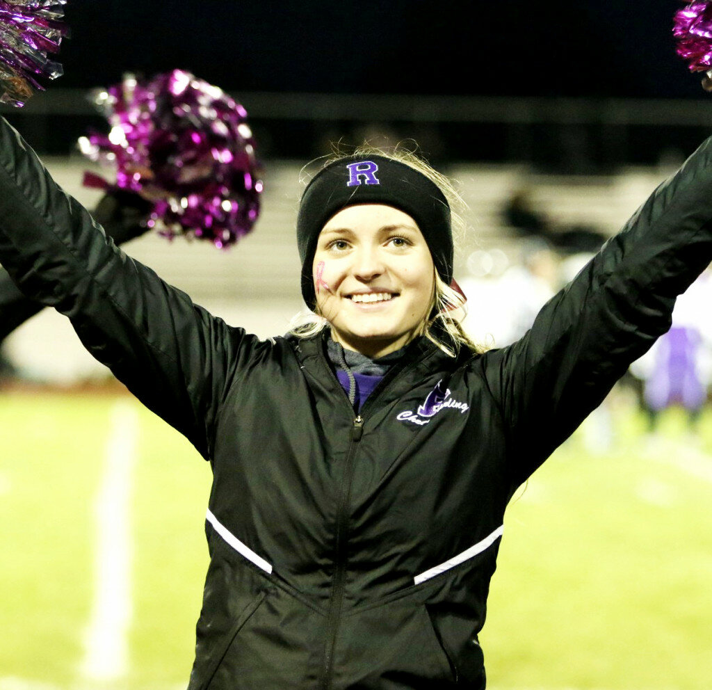 Senior Mary Coglianese has cheered at Rochelle Township High School for the last three-plus years. Coglianese is hoping to have one more opportunity to showcase her talents on the sidelines. (Photo by Marcy DeLille)