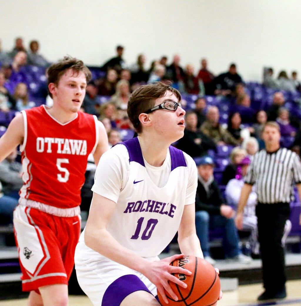 Junior Forrest Gerber’s defense and handles off the bench made him a difference maker for a sophomore basketball team that won the Interstate 8 Conference Championship last season. Gerber said he’s looking to improve his 3-point shooting. (Photo by Marcy DeLille)