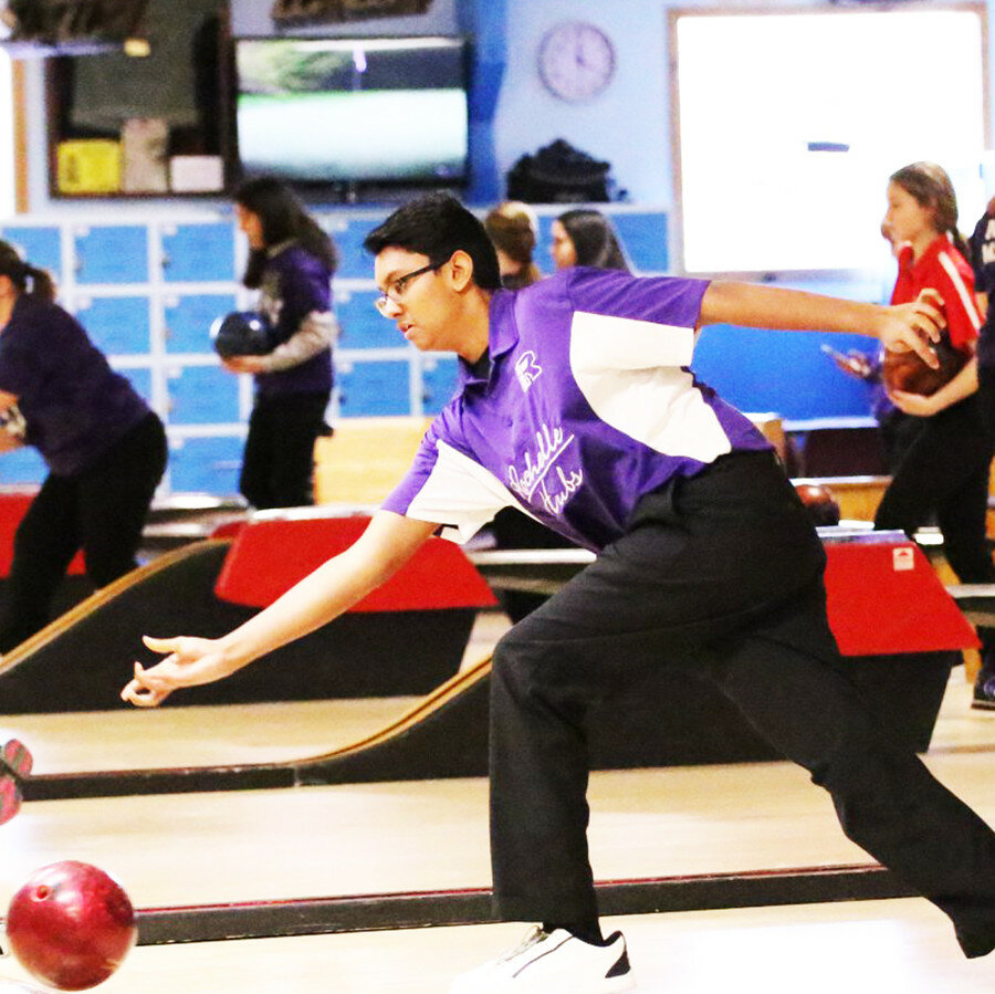 Junior Devansh Patel headlines Rochelle’s returning varsity starters on the Hub bowling team this winter. Patel was named the Most Improved Player as a sophomore. (Photo by Marcy DeLille)