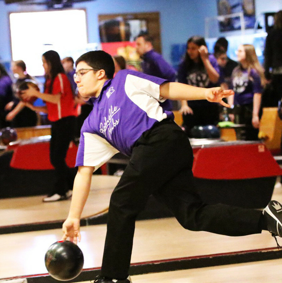 Junior Sergio Guevara said his consistency and a positive attitude will be the keys to his success with the Hub bowling team this winter. (Photo by Marcy DeLille)