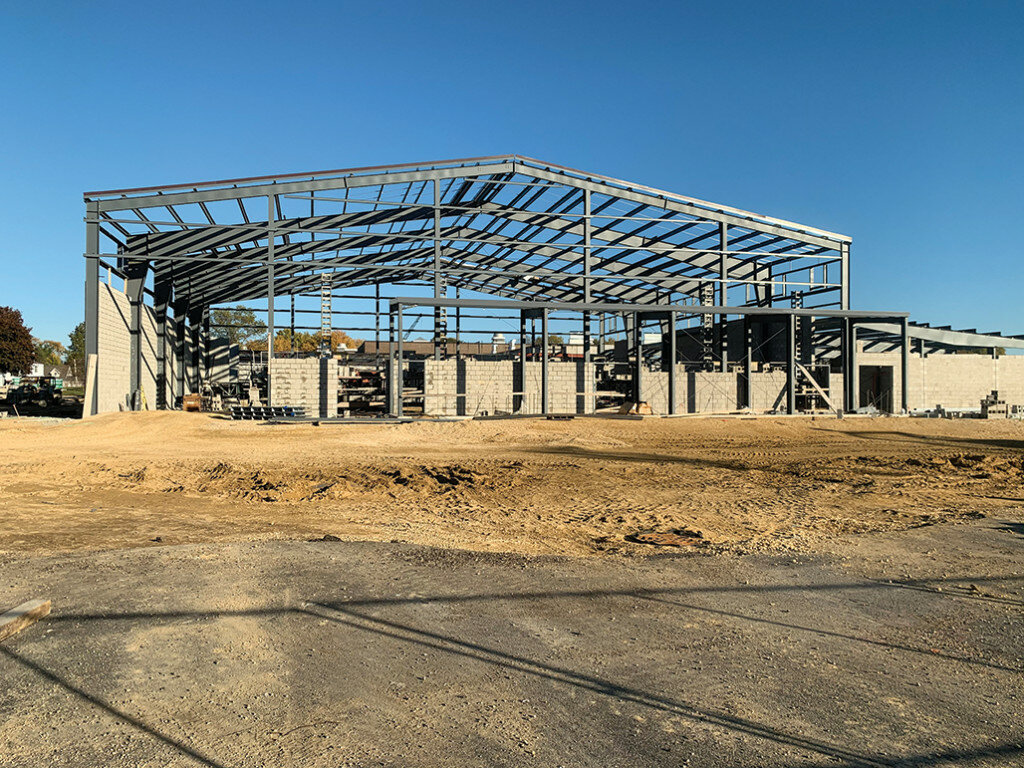 On the west side of the property, the new high school gym structure is taking shape.
Tonja Greenfield/Amboy News