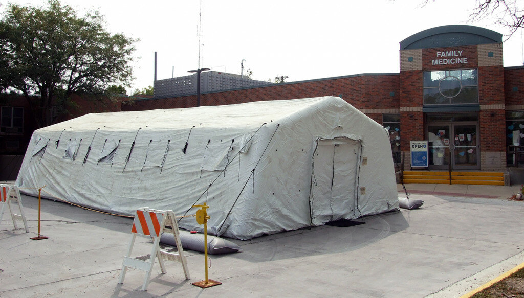 File photo / Journal — 
The COVID testing tent outside Warner Hospital & Health Services, Clinton.
