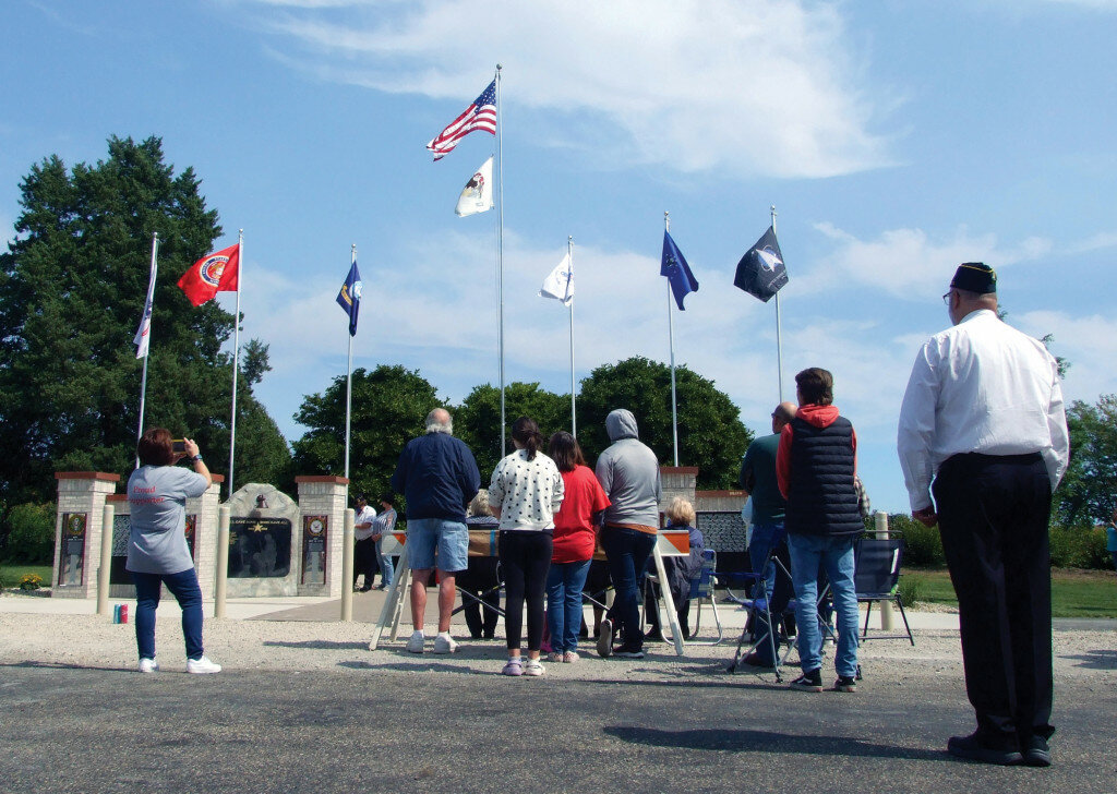 Gordon Woods / Journal — 
A crowd met at Wapella Park Sunday to dedicate the village’s new Wapella Veterans Wall of Honor.  Planning for the project began in 2018.  
More photos on page A9.