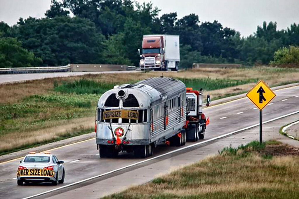 The Mark Twain Zephyr en route to Wisconsin for restoration. (Photo contributed)