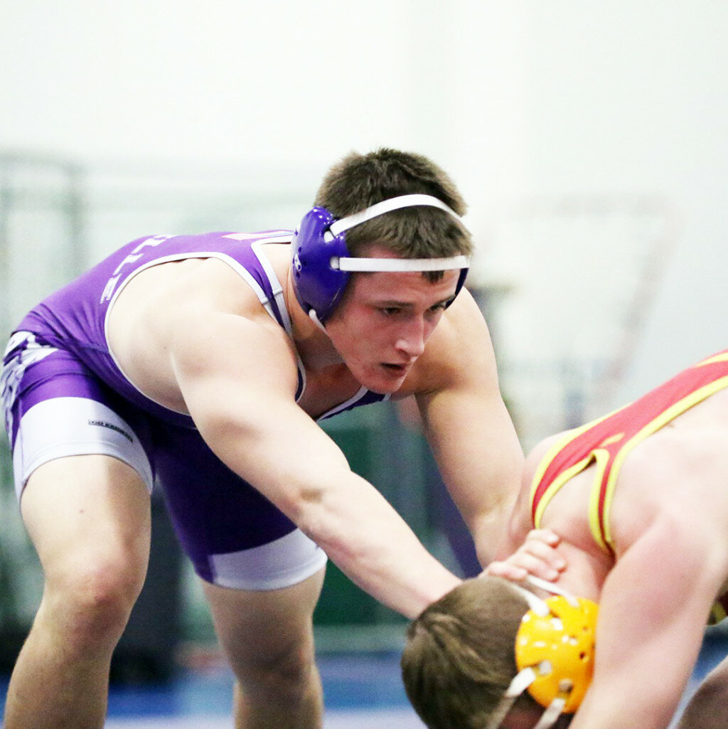 Hub wrestler Noah Messer will have the 25-win board on his radar when he returns to the mat room this 
coming winter. A two-way starter on the football team, Messer will also be looking to build on a season where he earned an All-Conference Honorable Mention. (Photo by Marcy DeLille)