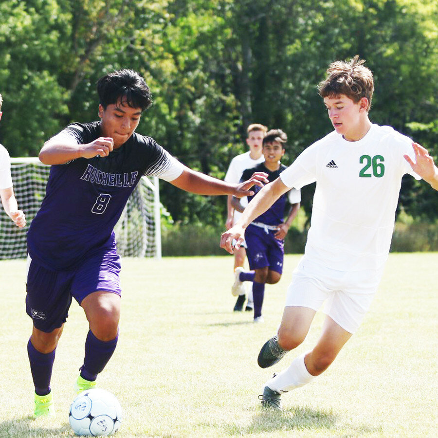 Rochelle senior Carlos Nambo totaled four assists as a starting midfielder for the Hub soccer team this past season. Nambo plans to begin his education at Kishwaukee College and study business. (Photo by Marcy DeLille)