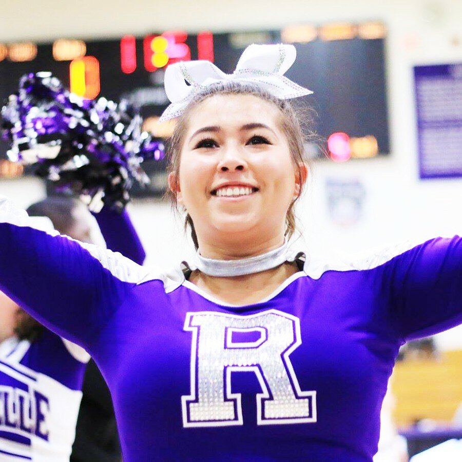Former Rochelle cheerleader Mychaela Hurst has returned to the Lady Hubs, this time as head coach of the program’s junior varsity team. (Photo by Marcy DeLille)