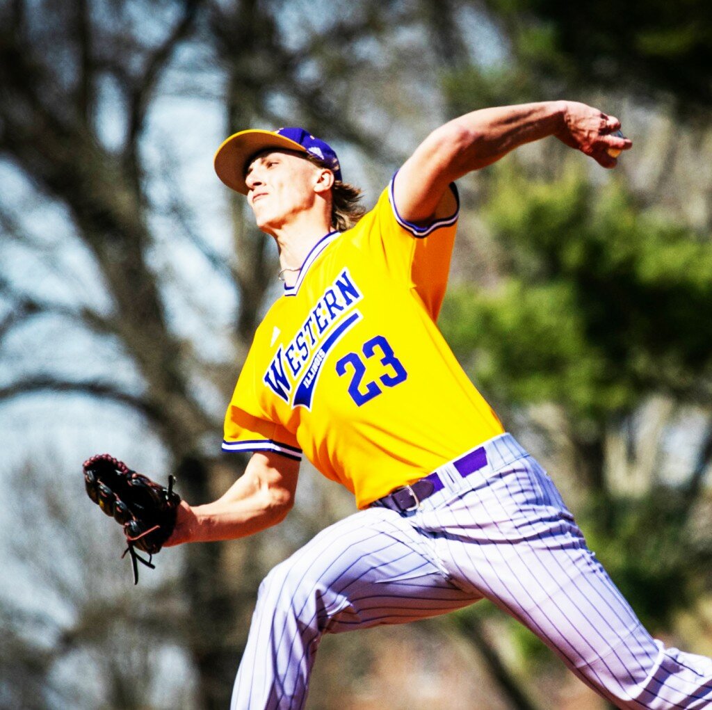 Former Rochelle pitcher Johnny Beck threw roughly 11 innings for the Western Illinois University baseball team before his freshman season was cut short due to coronavirus concerns. Beck is working to get back to the dominant form he showed during his junior year with the Hubs. (Photo courtesy of Western Illinois athletics)