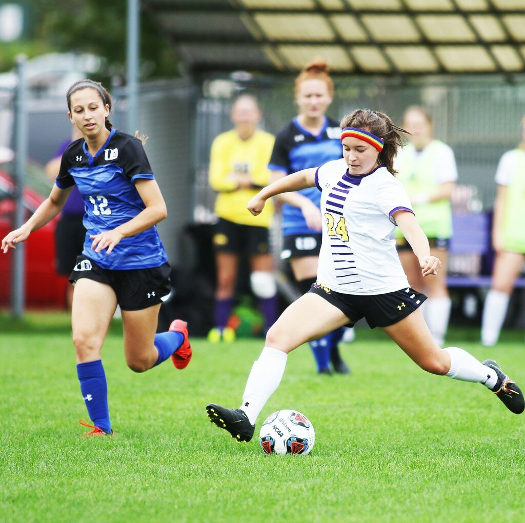 Former RTHS soccer standout Olivia Piloni played more minutes than any other woman on the Wisconsin-Stevens Point team this season. (Photo courtesy of UWSP athletics)