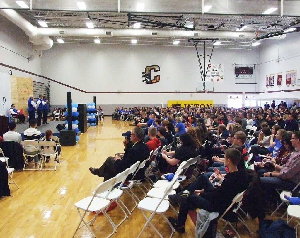 Gordon Woods / Journal — The Clinton Junior High School gymnasium and commons was the venue for the annual First Baptist Church Youth Conference.  The conference attracted youth from the Illinois region, including some youth from out-of-state churches.