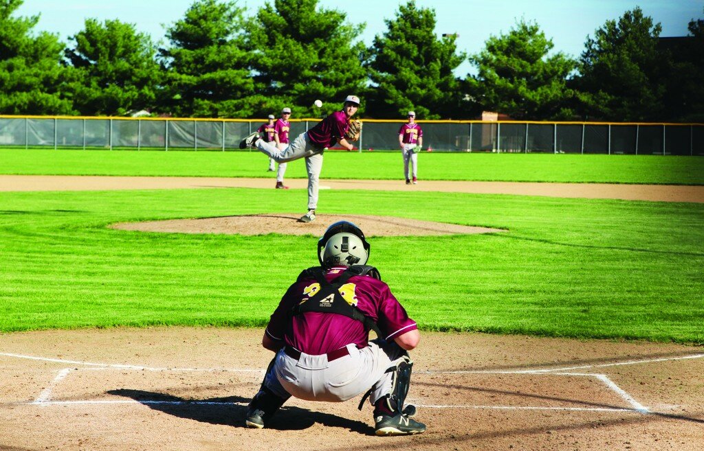 Marc Rogers / Journal
Maroon pitcher Michael Oswald (3-2) pitched a complete game with battery mate catcher Cameron Wertz against the Warrensburg-Latham Cardinals.