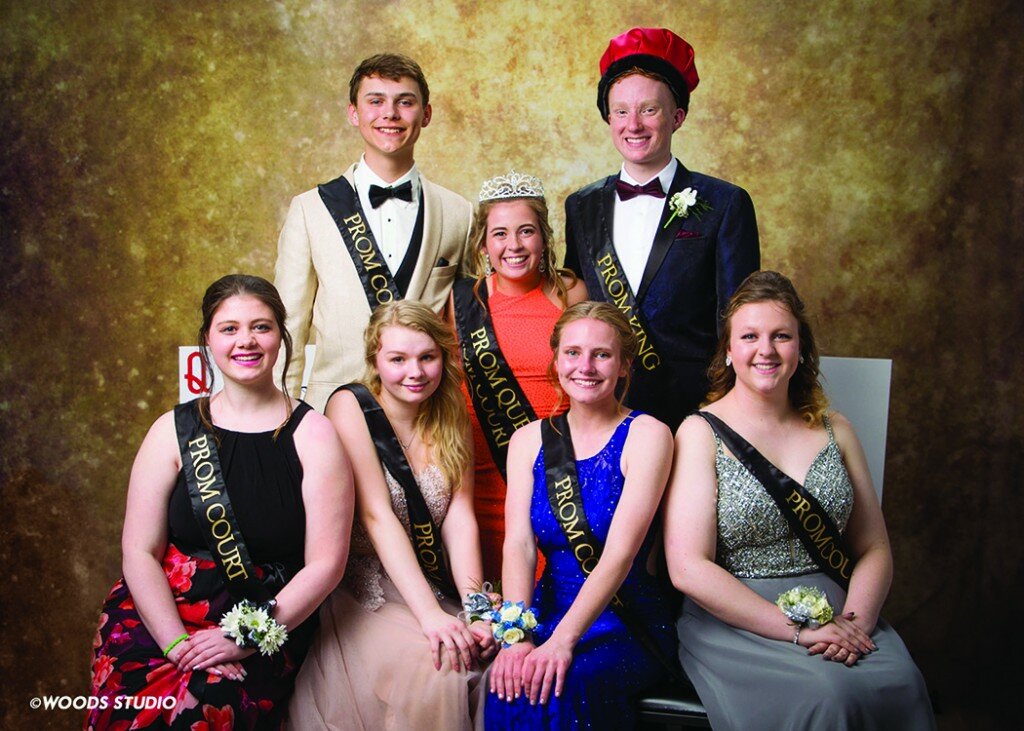 Courtesy of Woods Studio
Clinton High School crowned its prom king and queen last week.  The prom dance was held on Saturday.  The prom court included, seated, Tess Coooper, Mya Thomas, Zoie Polen, Anna Mills.  Standing, left to right, Parker West, queen Raymi Dial, and king Jaxon Duncan-Savage.
