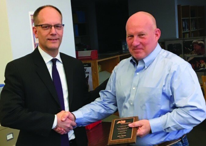 Clinton School Superintendent Curt Nettles thanked board member John Bythe for his years of service to the board. Blythe did not run for re-election and Tuesday was his last board meeting.
