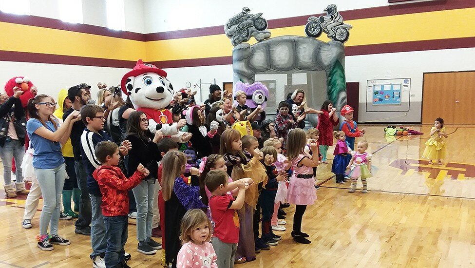 Gordon Woods / Journal
Kids at the Guardians of the Children Halloween event performed the “Baby Shark” song live on Facebook on Saturday.  The Guardians, a children’s advocacy group, hosts the Halloween fun each year.  This year, the event took place at Clinton Elementary School.