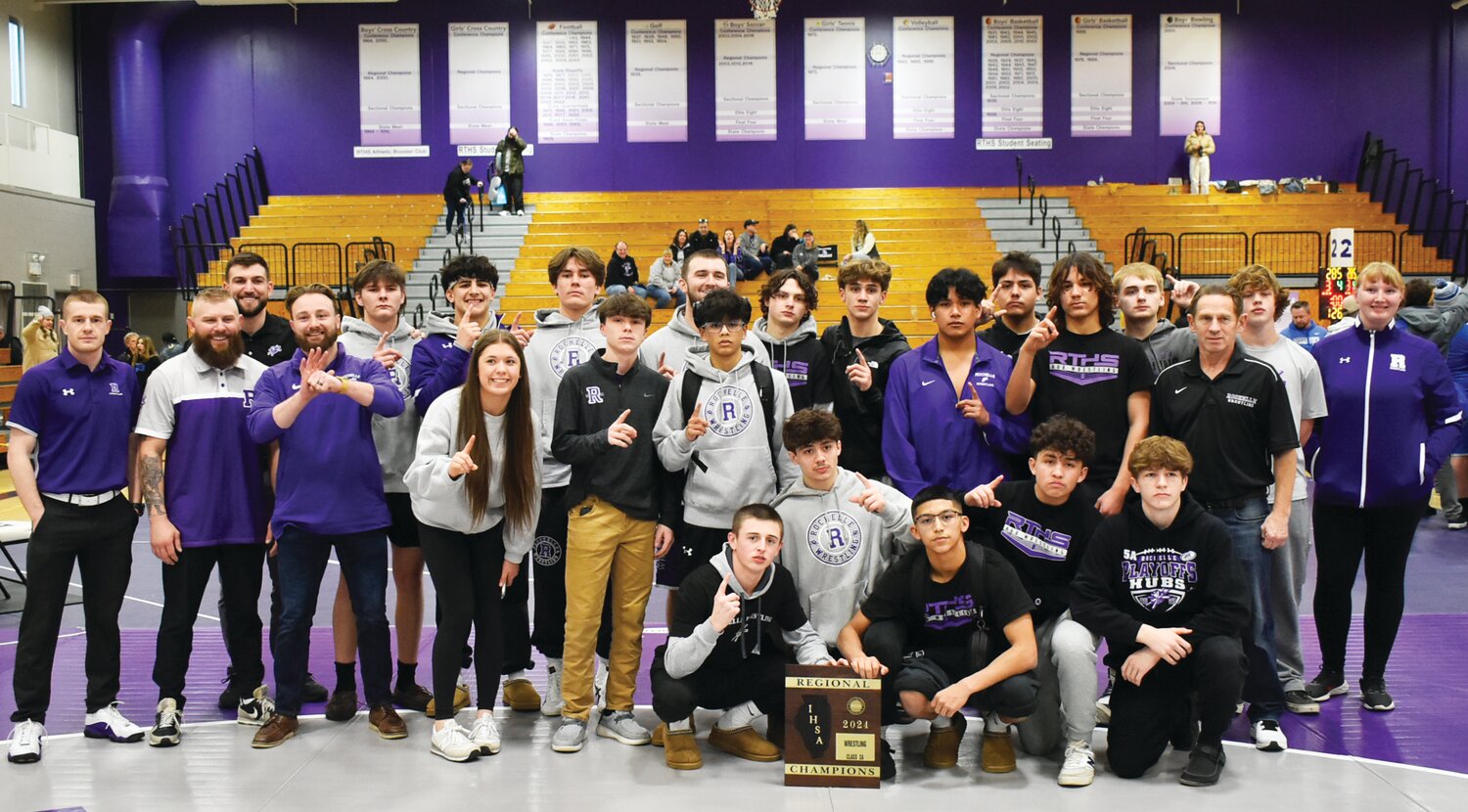 The Rochelle Hub varsity wrestling team won the IHSA 2A Rochelle Regional on Saturday, clinching a bid in the IHSA Dual Team Sectional at Rochelle later this month.