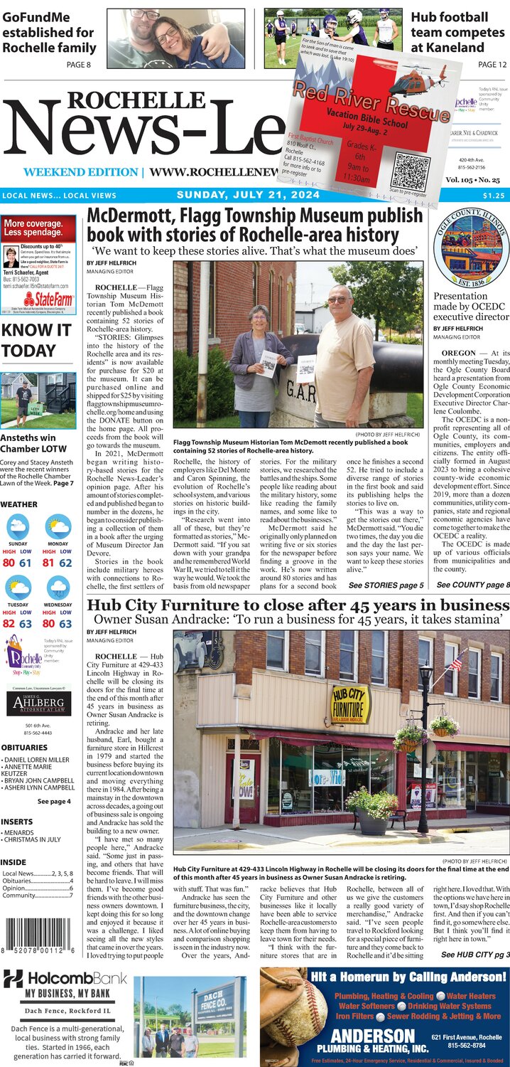 Rochelle News-Leader — Sunday, July 21, 2024 - The Rochelle News-Leader