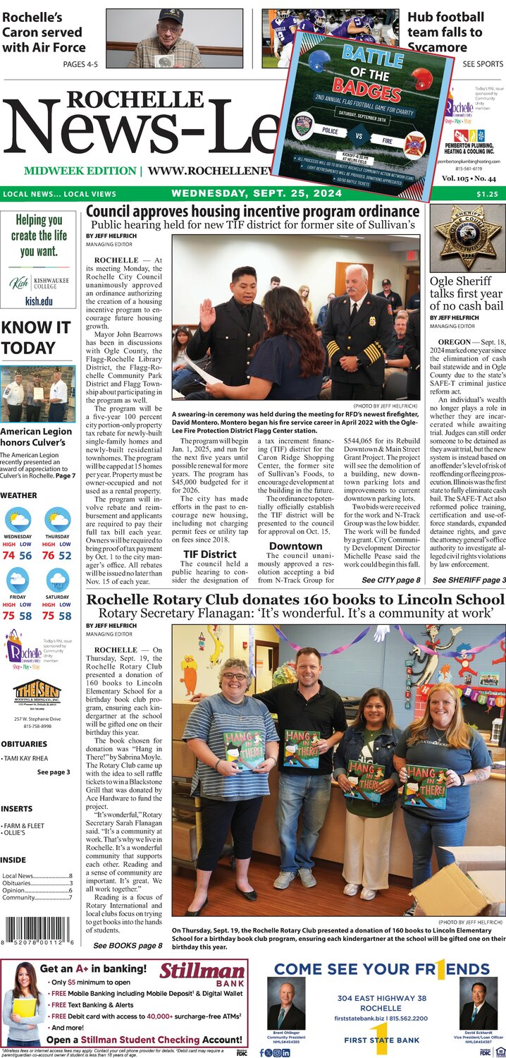 Rochelle News-Leader — Wednesday, Sept. 25, 2024 - The Rochelle News-Leader