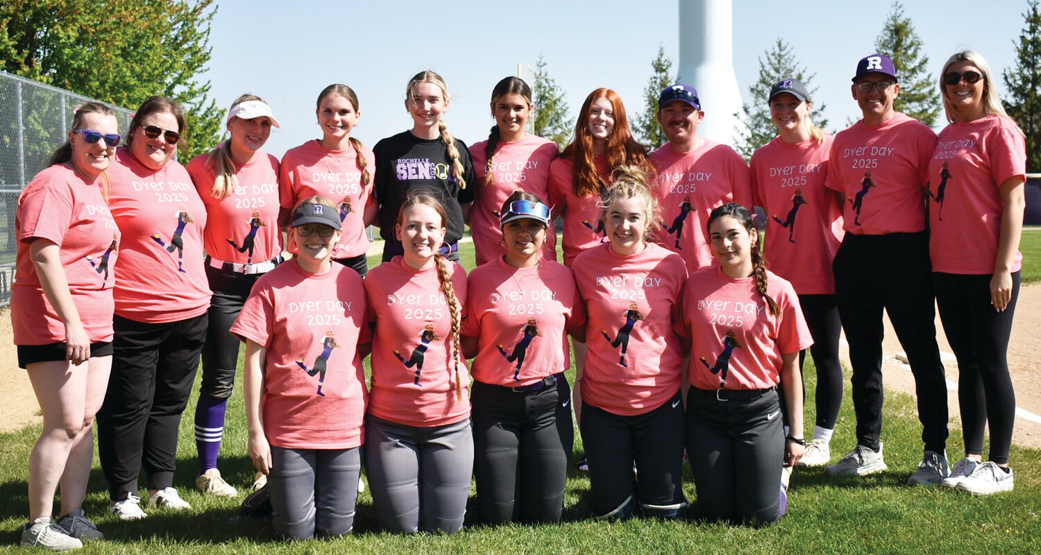 The Rochelle Lady Hub softball team celebrated 'Dyer Day' against Genoa-Kingston on Saturday morning. The team wore 'Dyer Day' T-shirts to honor their lone senior, Lauren Dyer.