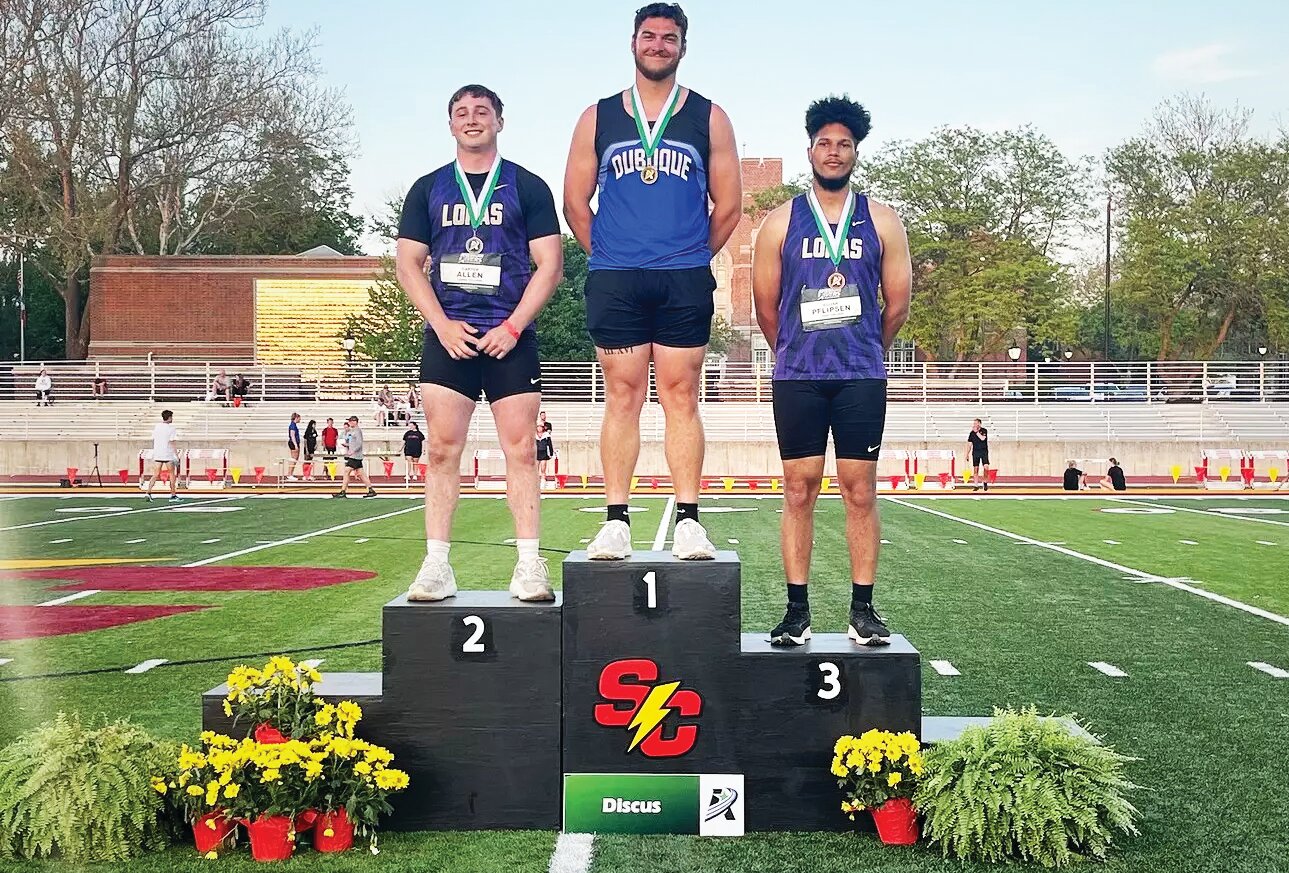 Former Rochelle student-athlete Zach Sanford won the American Rivers Conference title in the discus during the outdoor portion of his junior season at the University of Dubuque.