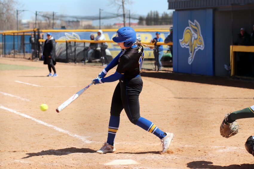 South Dakota State's Emma Osmundson went 2-for-4 with four RBIs in a 7-0 win over Minnesota in Minneapolis on Wednesday night.