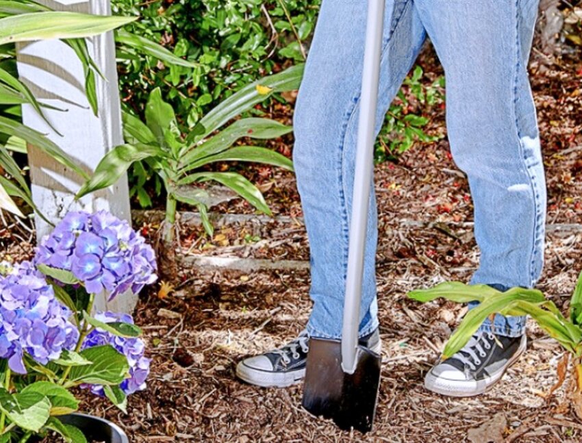 The long-handled Digmaster nursery shovel with its narrow head makes it easy to dig even in small spaces.