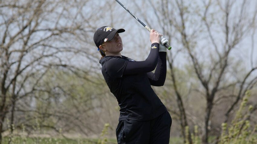 South Dakota State’s Shakira-Ann Kuts is tied for 34th place (+18) after two rounds at the Summit League Championships at Firekeeper Golf Course in Mayetta, Kansas. The Jackrabbits as a team are in fourth place after the second round on Monday.
