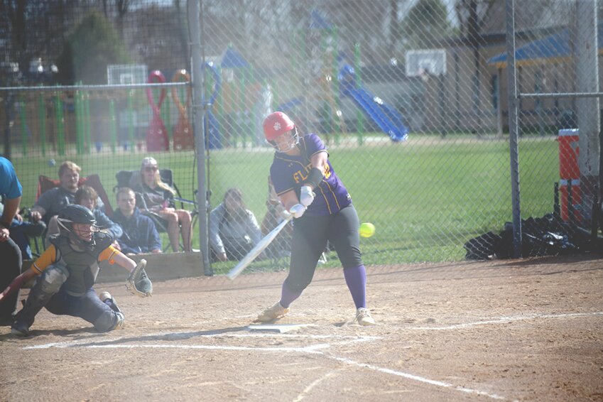 Flandreau’s Olivia Peters was one of few fliers that were able to add a RBI to their stats for the year. Peters pop out in the top of the third was able to bring home one of the fliers three runs scored against the Cossacks in an 18-3 loss.