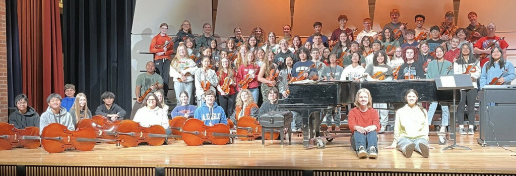 Courtesy photo
Members of the Huron High School Orchestra pose on the stage at the HHS Auditorium.