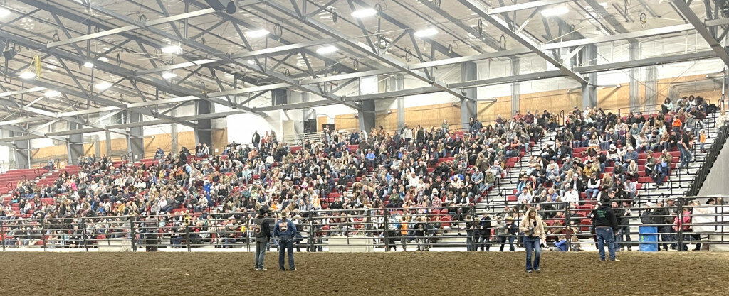 PHOTOS BY MIKE CARROLL/PLAINSMAN
A large crowd was on hand Saturday night, for the first Mason Moody and Jazz McGirr Bull Riding and Break-Away Roping invitational competition in the Dakota Events CompleX (DEX) on the South Dakota State Fairgrounds.
