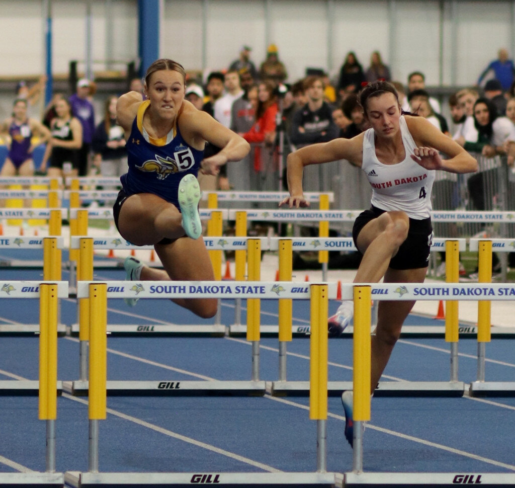 College track and field Jackrabbit men's, women’s teams take first at