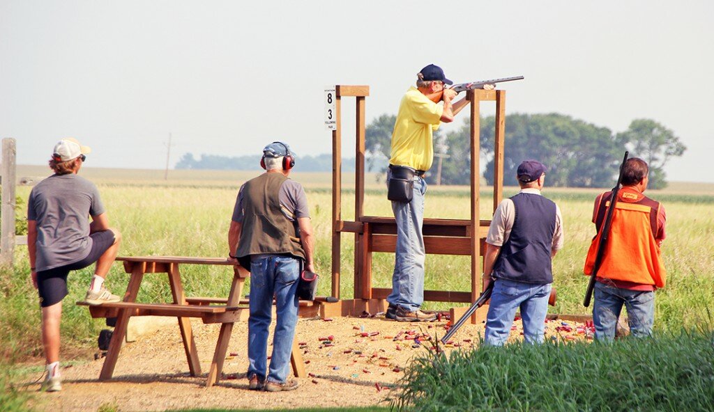 Courtesy photo: Participants from last year’s Aiming to Inspire Health sporting clays fundraiser compete at Medary Creek Hunt Club’s eighth station. This year’s event is scheduled for Aug. 15.