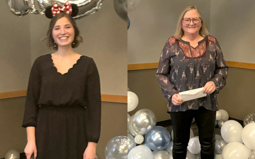 Courtesy photos
Award winners recognized during Huron Regional Medical Center’s annual employee awards event included, above left, 2023 Mickey Mouse Award Winner Emma Langbehn and 2023 Exceptional Employee of the Year, Jenny Reimer, RN