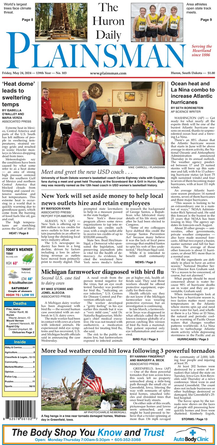 Huron Plainsman 05-24-24 - The Daily Plainsman