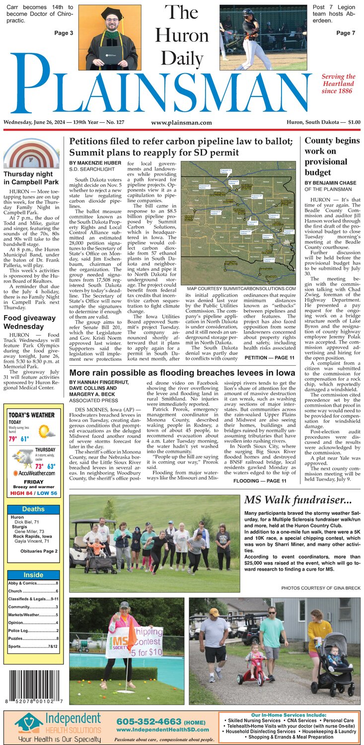 Huron Plainsman 06 26 2024 - The Daily Plainsman