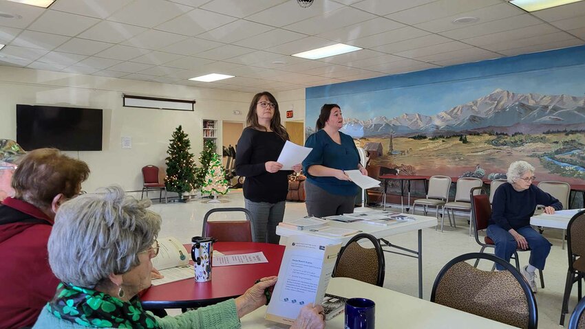 Amy Dannels and Alyssa Martin of Platte Valley Bank in Wheatland gave a fraud presentation at the Services for Seniors Activity Center.  
