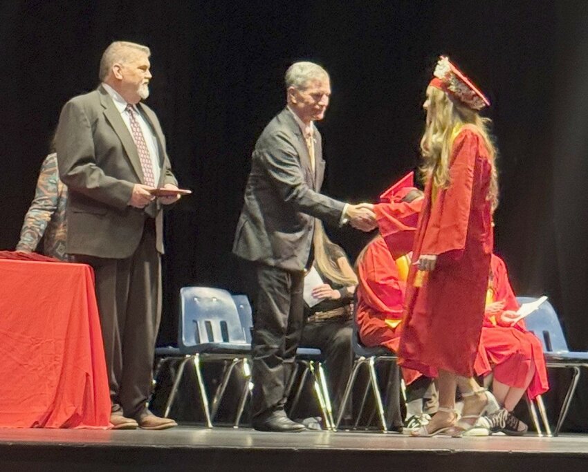 Governor Mark Gordon spoke to the WYVA graduates, attendees and faculty during the WYVA graduation ceremony.