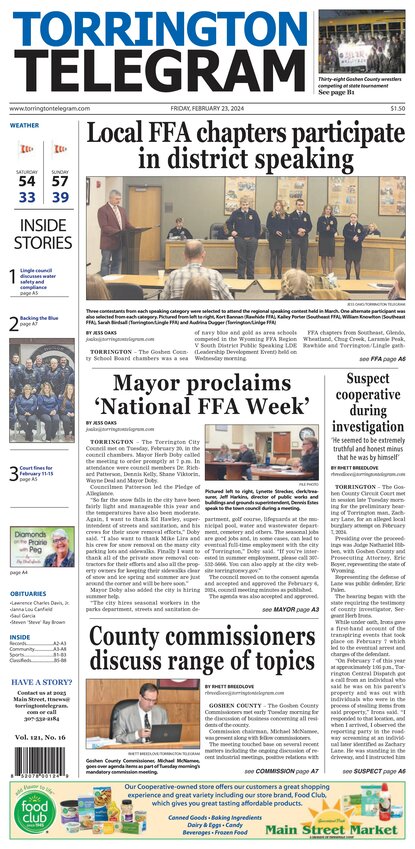 Torrington Telegram - Friday, February 23, 2024 - Torrington Telegram