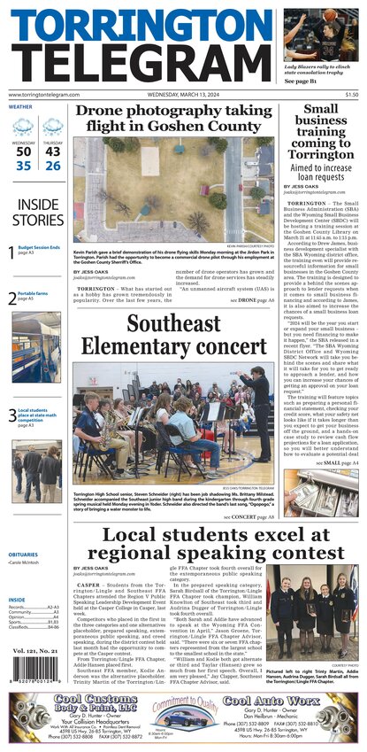 Torrington Telegram - Wednesday, March 13, 2024 - Torrington Telegram