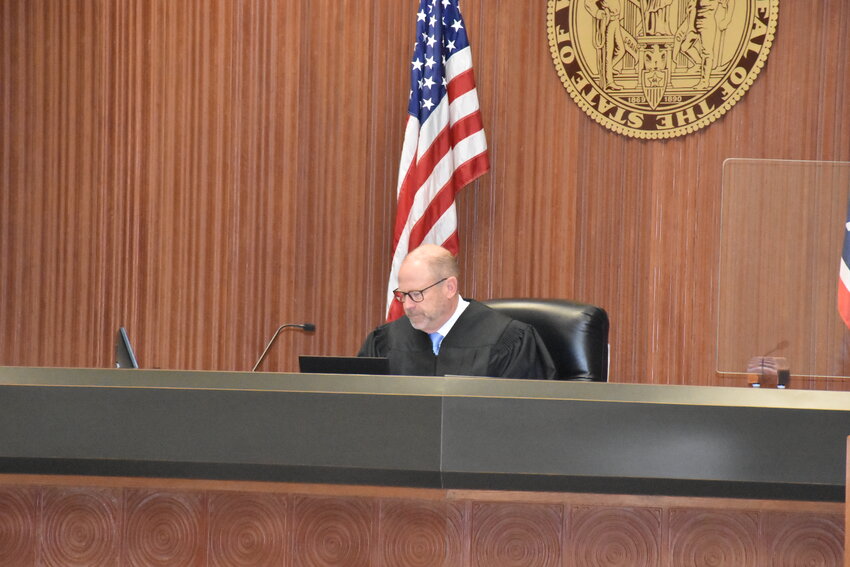 District judge, Edward Buchanan, takes the bench ready to educate all county eighth graders on Wyoming’s legal process.