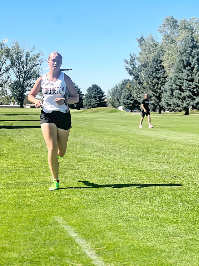 Senior Callie Taylor paces herself in the varsity girls 5K at the Douglas Invite on September 20. Taylor captured second place in the race.