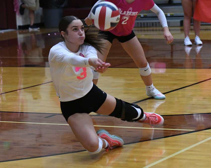 Torrington senior Jaycee Hurley, pictured at the Glenrock game on Thursday, posted her 1,000th career dig during the Scottsbluff and Gering tournament on Saturday.