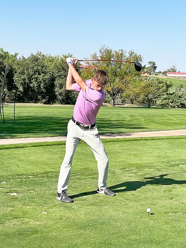 Joshua Chapman tees off at Lamar College on October 4. Chapman captured golf in the men’s division.